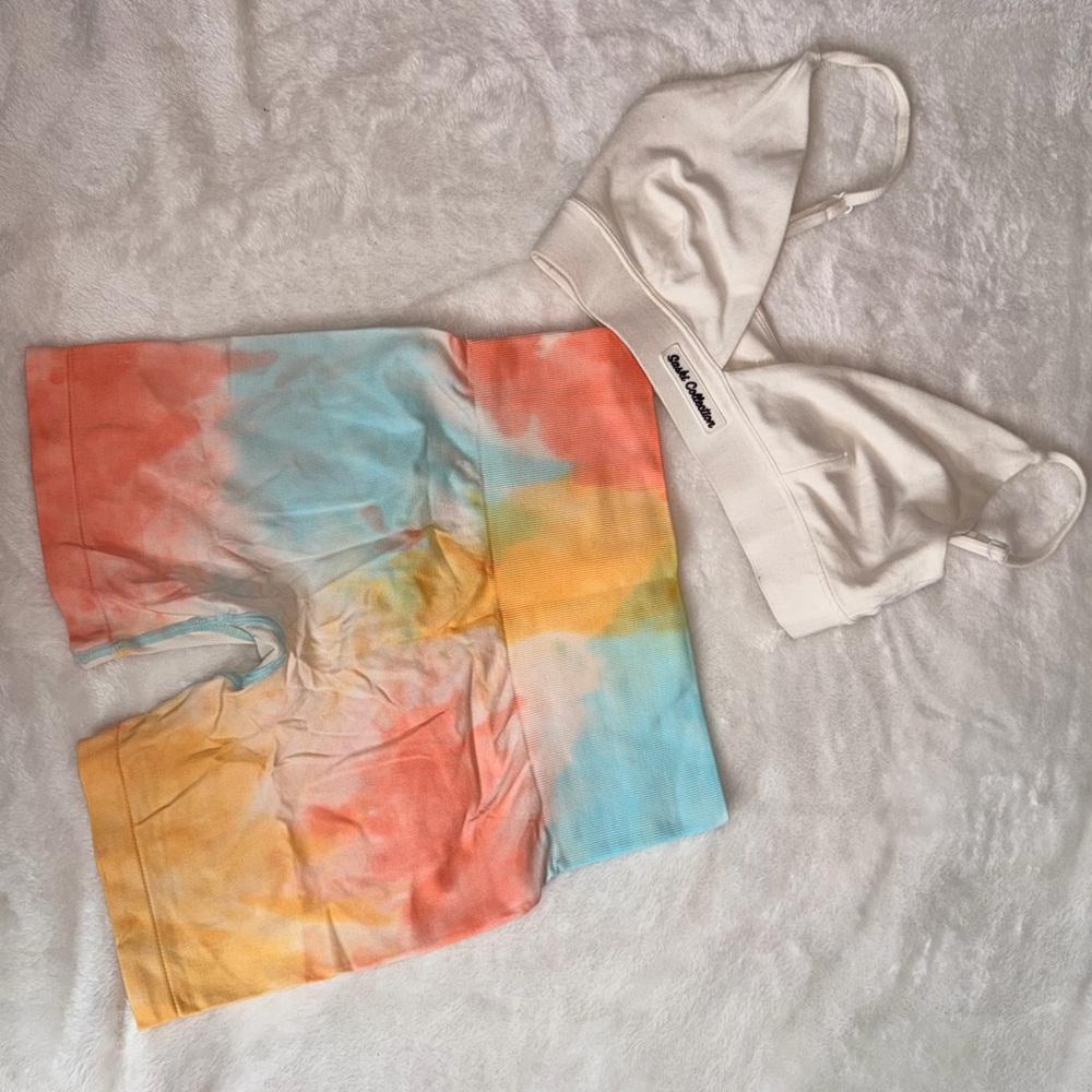 Pastel Pchee Bum Tie Dye Workout/Bike Shorts - Picture 3 of 4